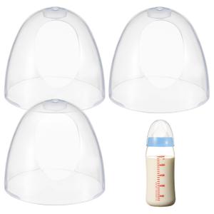 Vaguelly 3 Pcs 2.4" Wide Baby Bottle Cap Bottle Replacement Caps Parts Dome Lid Protects Nipples Clear Baby Feeding, 2.44X2.44X2.16in