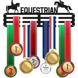 Sports Medal Hanger Holder Display Rack for Awards Ribbons Horse Riding Wall Mount Shelf Hanging Storage Metal for Equestrian Horseman Race
