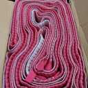 Uphome Outdoor Rug Waterproof 8×10, Large Reversible Pink Scalloped Patio Plastic Straw Rugs, Foldable Modern RV Camping Outside Carpet Mat for Pool Back Yard Deck Picnic, 8 x 10 ft