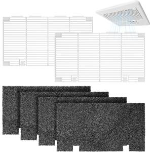 Kohree RV AC Conditioner Grille, RV AC Filter Air Conditioner Cover, Air Conditioner Vent Cover Replacement for Dometic 3104928.019, 2 Packs with 4 Filter Pads, White