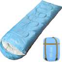 FARLAND Sleeping Bags 30 for Adults Teens Kids with Compression Sack Portable and Lightweight for 3-4 Season Camping, Hiking,Waterproof, Backpacking and Outdoors (Medium(87"x 29.5"), Sky Blue (L Zip))