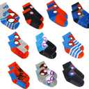 Marvel Spiderman Grip Socks, Socks for Toddler Boys, 10 Pack, Spider man Toddler Gripper Socks, Amazing Spiderman Variety, 4-5T