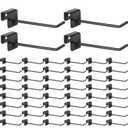Sadnyy 48 Pcs Slatwall Hooks Accessories 4 Inch Metal Panel Square Tube Peg Heavy Duty Display Hooks for Hanging Scarf Hat Key Jewelry(Black)