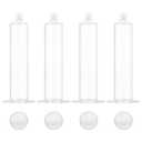 30cc Dispenser Syringe Tube with White Piston for Liquid Glue Adhesive, 5 Pcs 30ml Dispensing Machine Transparent Adhesive Tube for Industrial