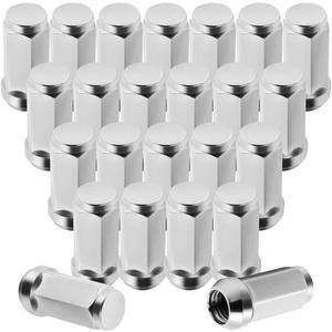 ECCPP 24 Pieces Wheel Lug Nuts M14X1.5 Thread Close End Silver Chrome Truck Socket Lug Nuts fit for 2000-2014 for Chevrolet Silverado 1500 2001-2010 for Chevrolet Silverado 2500 HD