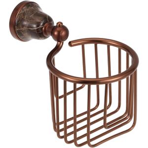 Vintage Bronze Toilet Paper Holder Wall Mount, Antique Brass Toilet Roll Wire Basket, Bathroom Roll Tissue Storage, Dispenser Tissue Paper Roll Holder for Bathroom Storage, Bronze