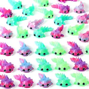 Soulchen 24 Pcs 3D Printed Axolotl Figures Charms Sensory Mini Fidget for Axolotl Graduation Party Favors Birthday Party Supplies Tiny Animal Figures for Graduation Animal Gift (Gradient)