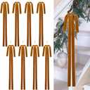 8PCS Large Velvet Christmas Bows 15.5 x 23.5 Inch Brown Bows for Xmas Tree Topper Wreath Staircase Indoor Outdoor Vintage Christmas Decor