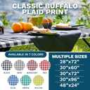 Sorfey Tablecloth -Fitted with Elastic, Vinyl with Flannel Back, Fits for Table 60"x 30" Rectangle,Water Proof, Easy to Clean, Checked Gray Design