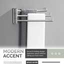 Angle Simple Swivel Hand Towel Holder 3 Bars Brushed Nickel, 304 Stainless Steel Hand Towel Rack for Bathroom Wall Mount