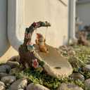 Abia Jaeia Rabbit On The Swing Gutter Downspout Extension Decoration,Rain Downspout Diverter Garden Statue,Decorative Gutter Extension,Downspout Splash Block,Animal Resin Statue Outdoor Dcor