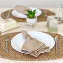 Chardin Home Set of 4 Jute Braided Oval Placemats  13x19 Inch Rustic Natural Jute Table Mats | Handwoven Boho Farmhouse Style | Eco-Friendly Artisan Dining Decor