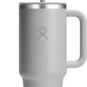 Hydro Flask Travel Tumbler with Handle, Lid and Straw - Insulated Stainless Steel in 40 Oz Tonal Birch Gray