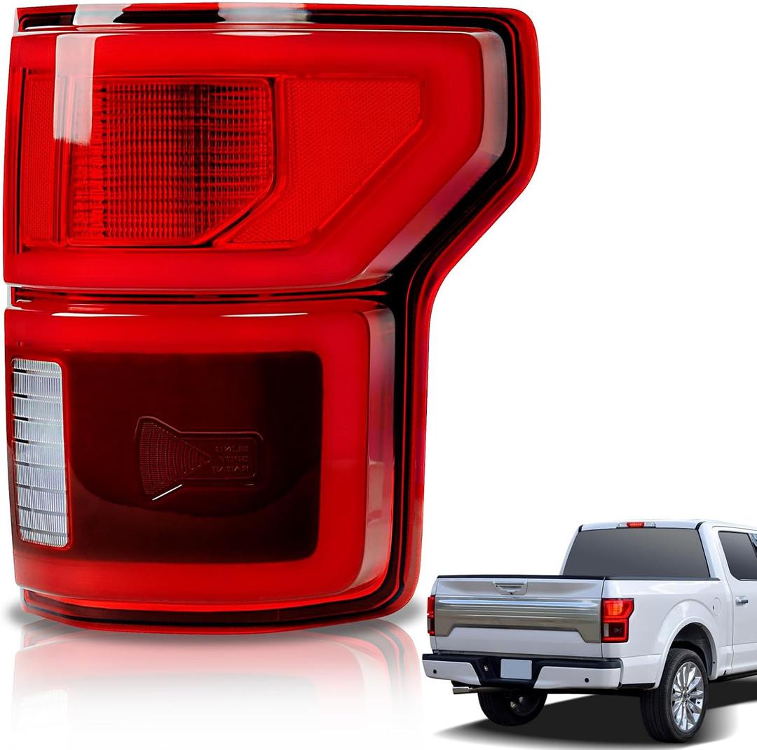 LED Tail Lights Compatible With Ford F150 2018 2019 2020 With Blind Spot Right Passenger Side Taillight Rear Brake Lamp Signal Assembly OE: KL3Z13404B (Module NOT Included)