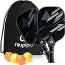 niupipo Pickleball Paddles Set of 2 or 4, USAPA Approved Fiberglass Pickleball Paddle Set with Balls and Bag, Polypropylene Honeycomb Core, Lightweight Pickleball Paddles for Beginners Men Women