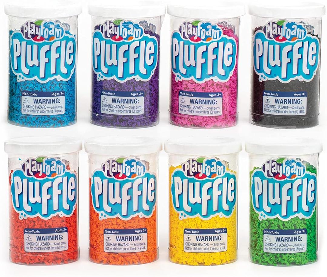 Educational Insights Pluffle Mini 8-Pack - Sensory Bin Foam Set, No Mess Alternative to Sand Toys & Slime for Toddlers at Home or in The Classroom, Fun Sensory Table Filler, Gift for Kids Ages 3+