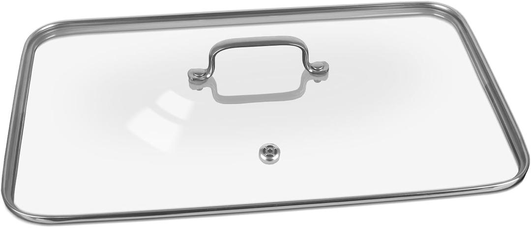Griddle Glass Lid for Vayepro 22 inch Flat Griddle, Clear Pot Cover Accessories, Glass Basting, Keep Warm and Prevent Splashing, Lids with Heat-Resistant Handle