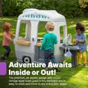 Step2 Adventure Camper Kids Playhouse, Indoor/Outdoor Playset with Kitchenette, Interactive Doorbell Sounds, 52-Piece Toy Accessories, Durable Plastic, For Toddlers 2+ Years