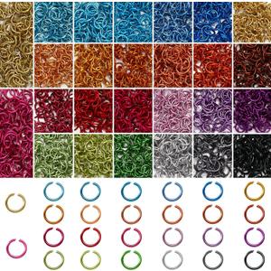 7800 Pieces Chainmail Jump Rings 26 Colors 6mm Open Aluminum Colored Jump Rings for Choker Necklaces Bracelet Jewelry Making DIY Craft