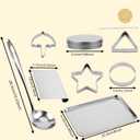 9pcs Korean Sugar Candy Making Tools, Stainless Steel Dalgona Cookie Cutters Set Multi-Shape Biscuit Molds for Baking Cake Decoration Family And Party Game DIY