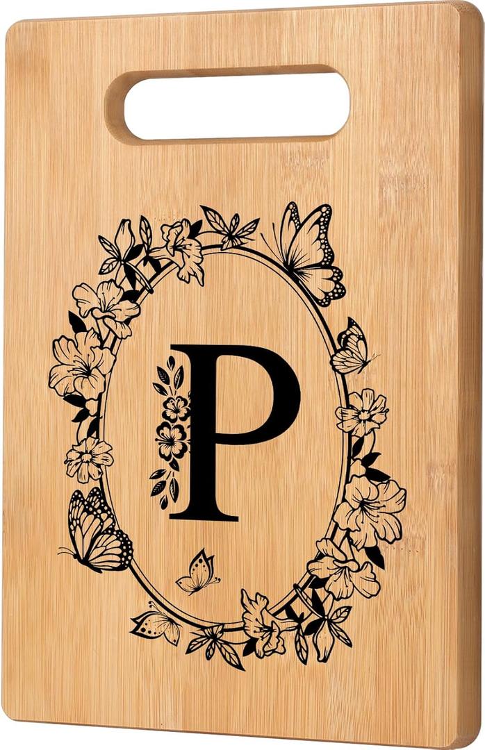 Personalized Monogrammed Cutting Board, Christmas & Wedding Gift, Unique Gift for Women & Couple - Letter P