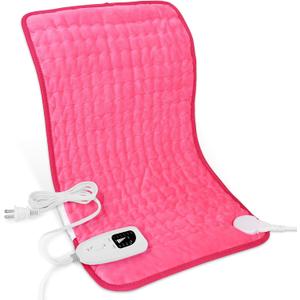 Deepsoon Heating Pad,Electric Heating Pads for Back,Neck,Moist Heating Pad for Abdomen Shoulder Knee Legs,Dry/Moist Heat&Auto Shut Off,Mother's Day Birthday for Men and Women,Fuchsia,24x12 Inch