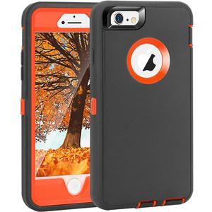 MAXCUR for iPhone 6 Plus Case, [Shockproof] [Dropproof] [Dust-Proof] Built-in Screen Protector Protective Phone Case Cover for Apple iPhone 6 Plus (Charcoal/Orange)