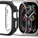 2 Pack [No Screen Protector] Bumper Case for Apple Watch Ultra 2/1 49mm, Slim Shockproof Protective Bumper Cover for iWatch Ultra 2 Cover 49mm, Black+Clear