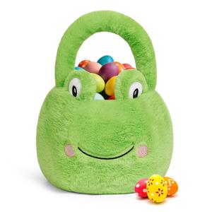 Easter Basket, Easter Baskets for Kids, Frog Baskets with Handle for Gifts Empty, Bunny Egg Hunting, Basket Stuffers Essentials