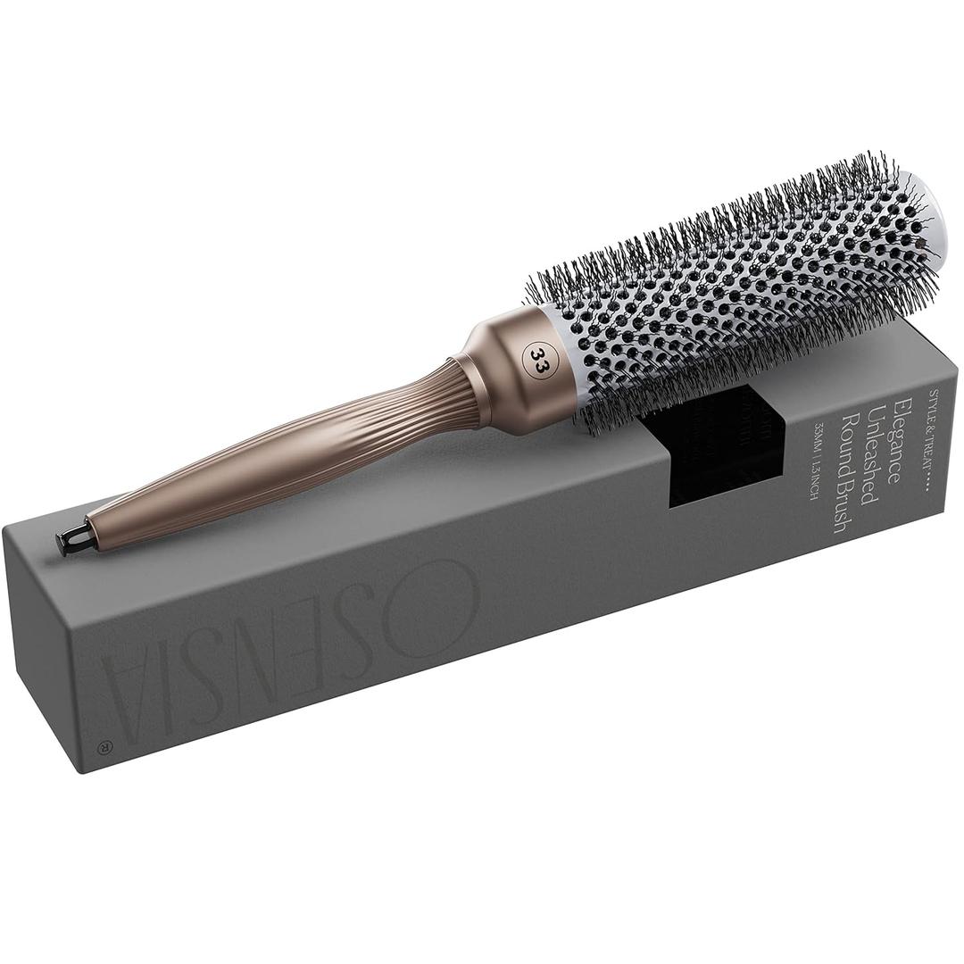Osensia Round Brush for Blow Drying 1.3 Inch, Vented Hairbrush for Styling, Salon Blowouts, All Hair Types, Ionic, Ceramic, Builds Hair Volume, Reduces Frizz