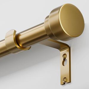 Oneach Gold Curtain Rods for Windows 48 to 84 Inch, 1 Inch Pole Adjustable Length Heavy Duty Metal Curtain Rod Set, for Outdoor Bedroom Kitchen Living Room (16 to 88 Inch)