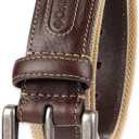 Columbia Men's Leather Classic Brown & Tan Casual Belt for Jeans, Khakis, Chinos (40)