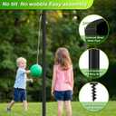 Tetherball Set, 12 FT Adjustable Pole with 2 Rubber Tetherball Balls, Heavy Duty Complete Game Kit with Rope & Air Pump, Ideal for Outdoor Backyard Lawn for Family