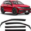 in-Channel Extra Durable Rain Guards for Volkswagen Tiguan 2018-2025, Window Deflectors, Vent Window Visors, 4 Pieces - 220164 (For Tiguan 18-25)
