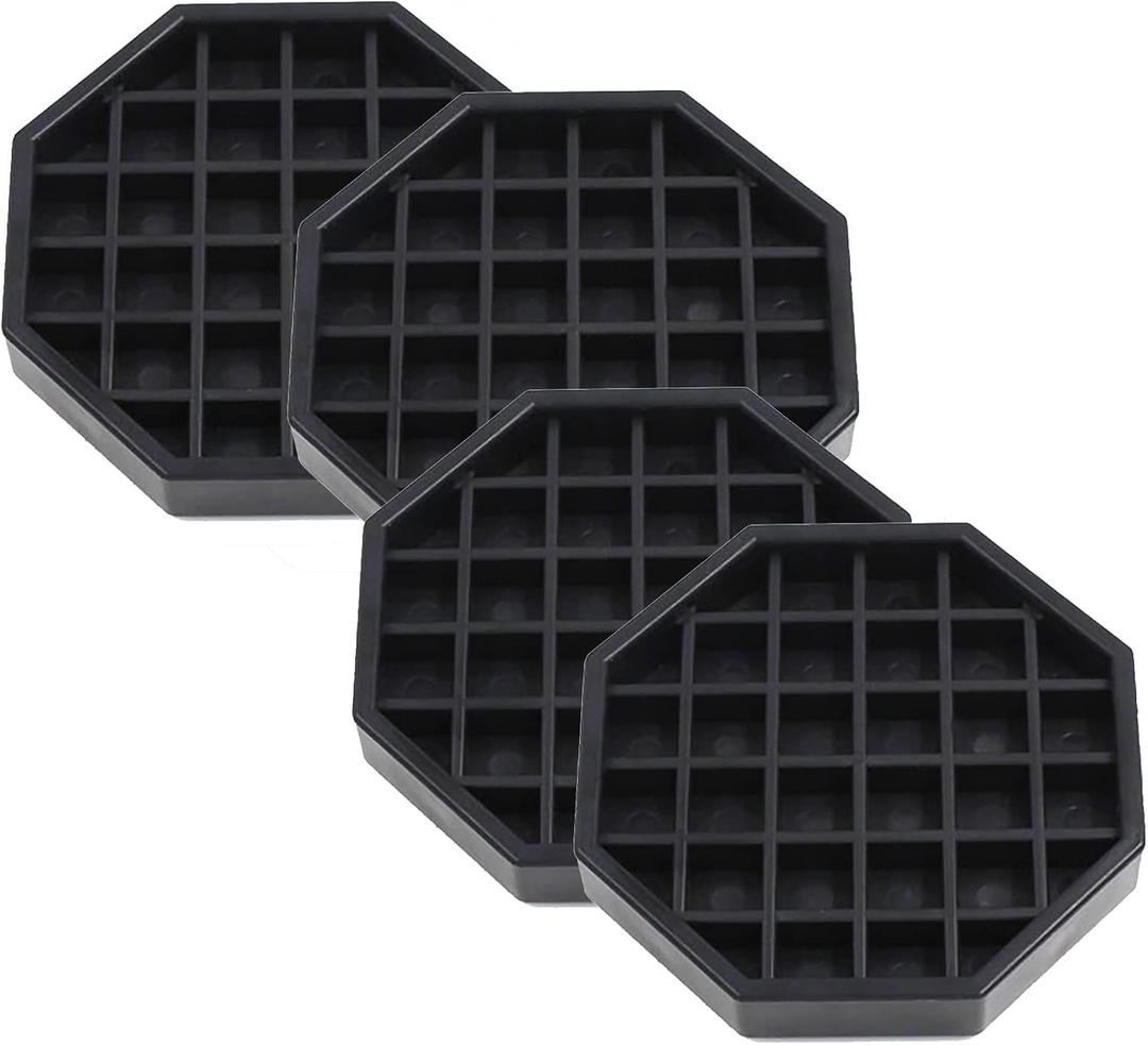 Octagon Coffee Drip Tray by Hard Black Plastic for Coffee Countertop | Drip Tray for Drink Dispenser (4" - 4 Pcs)