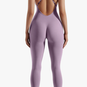 MOOSLOVER Women Strappy Backless One Piece Jumpsuits Tummy Control Padded Workout Rompers, Medium