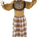 Haunted Hill Farm Lifesize 5.2-Ft Animatronic Scary Haunted Woman with Touch Activated Lights and Sound, Battery-Operated Indoor or Covered Outdoor Halloween Decoration