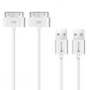 Spater iPhone 4s Cable, 30-Pin USB Sync and Charging Data Cable for iPhone 4/4S/3G/3GS, iPad 1/2/3, and iPod (5'/1.5 Meter) - Pack of 2
