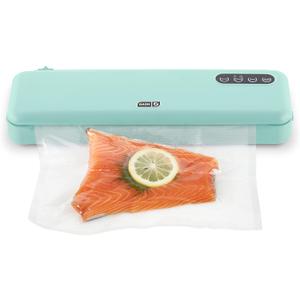 DASH SuperSeal Vacuum Sealer for Food Storage and Sous Vide, Perfect for Preserving Fresh Ingredients, Single Use & Reusable Bags and Cutter Included - Aqua