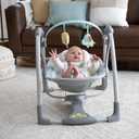 Ingenuity Swing 'n Go Lightweight Portable Baby Swing, Newborn to 9 Months, Hugs and Hoots