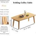 Japanese Folding Coffee Table, Japanese Floor Table No Assembly Small Coffee Tables for Living Room Tatami Tea Room Dining Bedroom