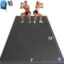 MRO Extra Large Exercise Mat 12'x7'/9'x7'/7'x7'/7'x5'(7mm), High-Density Workout Mats for Home Gym Flooring, Non-Slip, Extra Thick Durable Cardio Mat, Ideal for Plyo, MMA, Jump Rope - Shoe Friendly