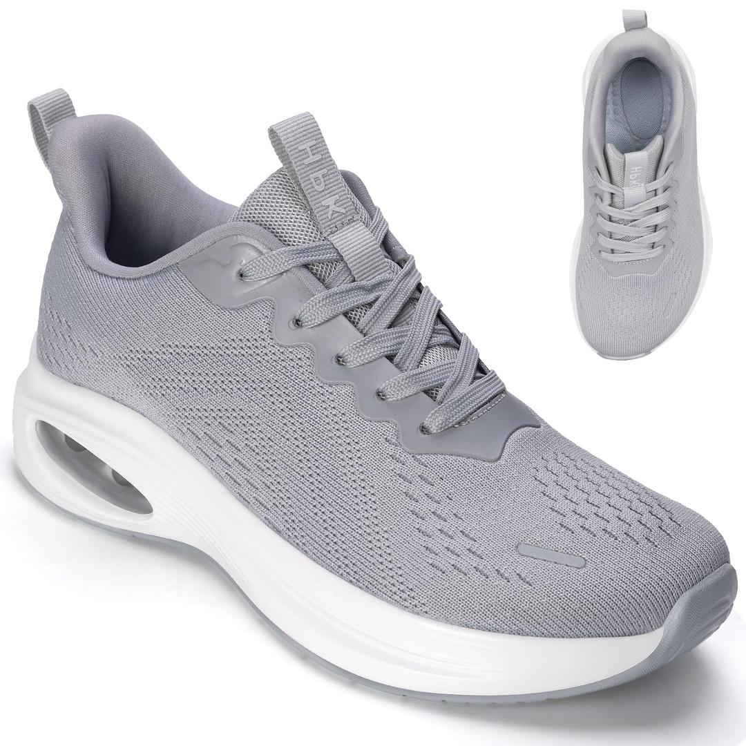 HPK Wide Toe Box Shoes Women Air Cushion Running Shoes Extra Wide Width Sneakers Ultra Light Tennis Arch Support Walking Diabetic Plantar Fasciitis Athletic Grey 41