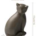 Pet Urns for Cats, Elegant Ceramics Keepsake for Pet Ashes, Small Brown Memorial Box with Seal Kit(10lbs)