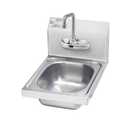 FSE HS-64 Wall Mount Hand Sink, 9"W x 11"D x 5" Bowl with 4" OC Electronic Faucet and 4-1/2" Double Bend Spout, Includes Control Module, Mixing Valve, and Supply Hose, Stainless Steel Utility Basin