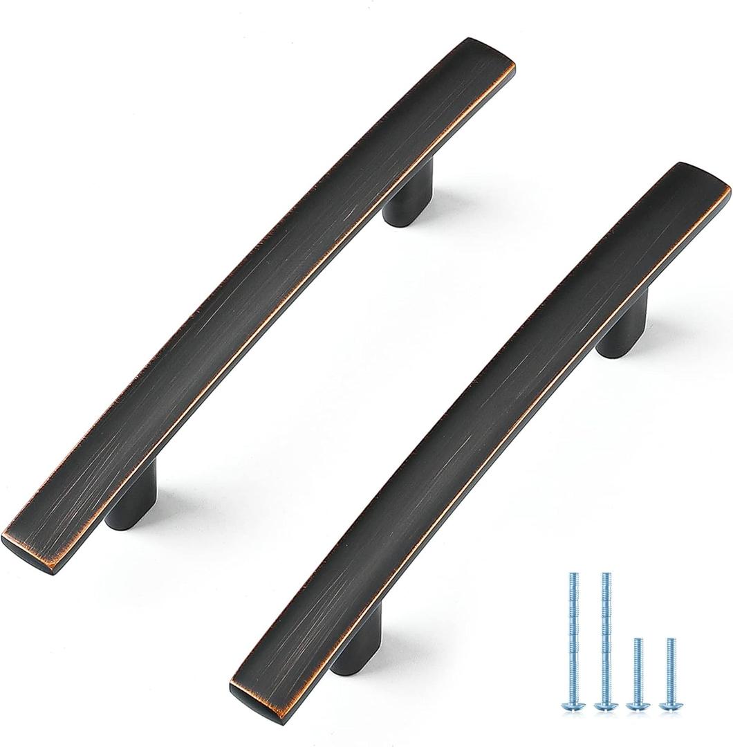 Ravinte 10 Pack Cabinet Handles 3 Inch Oil Rubbed Bronze Kitchen Cabinet Handles Drawer Pulls for Kitchen Cupboard Arch Cabinet Pulls for Dresser Drawer Curved Cabinet Hardware