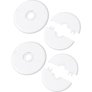 Plumbing Cover Plates, 4 Pcs Split Flange, 29 mm Toilet Pipe Cover with Self-adhesive for Faucet Bathroom Kitchen Toilet (White)