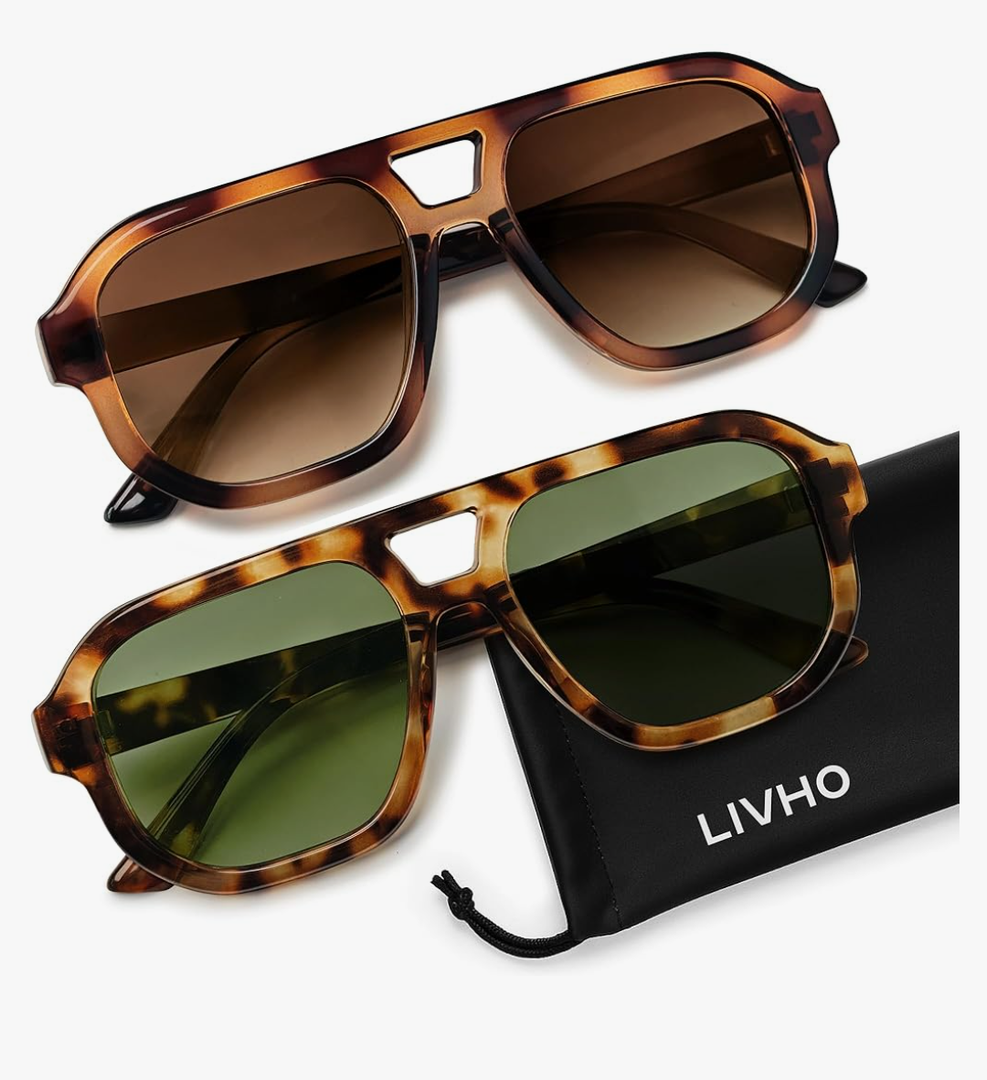 livho Trendy Polarized Square Aviator Sunglasses Women Men Square Eyewear Frame, Retro Sun Glasses for Women Men 2025 Shades
400+ bought in past month
