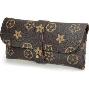 2 x Glasses storage bag Travel sunglasses myopia glasses storage bag Fashion leather storage bag (Deep Coffee)