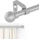 Curtain Rods for windows 66-120 inch, 5/8 inch Decorative Silver Splicing Heavy Duty Metal Curtain Rod set with Brackets